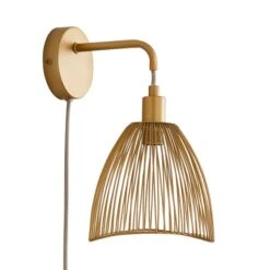 Elements Jaula Gold Easy Fit Plug In Wall Light -Lighting Heaven 30755627 alt05