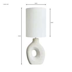 Dunelm Dinah Sculptural White Table Lamp -Lighting Heaven 30755681 alt07