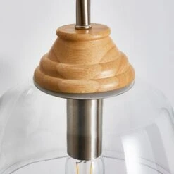 Churchgate Croxton Wood Glass Wall Light -Lighting Heaven 30755689 alt02