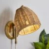 Churchgate Cotes Rattan Plug In Wall Light