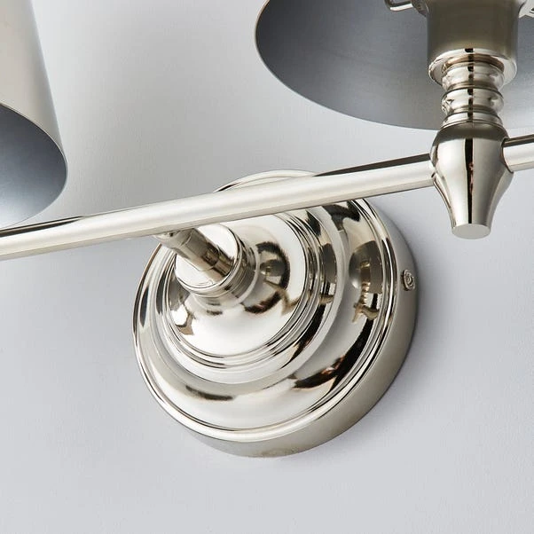Dorma Bedford Polished Nickel 2 Light Wall Light 6 Dorma Bedford Polished Nickel 2 Light Wall Light - Image 4