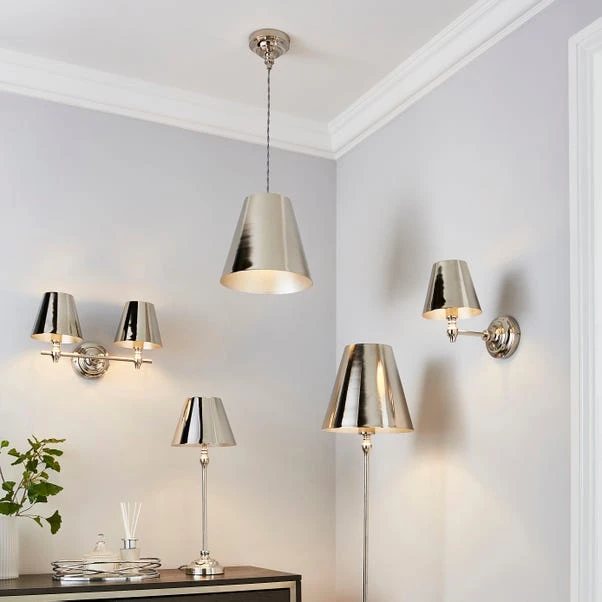 Dorma Bedford Polished Nickel 2 Light Wall Light 8 Dorma Bedford Polished Nickel 2 Light Wall Light - Image 6