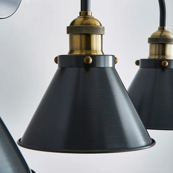 Dunelm Logan Grey 3 Light Wall Light 5 Dunelm Logan Grey 3 Light Wall Light - Image 3