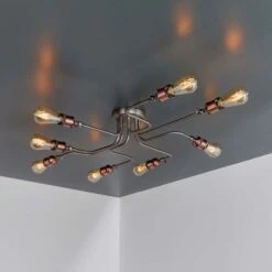 Vogue Lighting Vogue Eastville 8 Light Semi Flush Ceiling Fitting