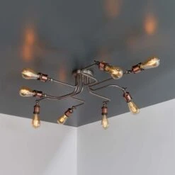 Vogue Lighting Vogue Eastville 8 Light Semi Flush Ceiling Fitting -Lighting Heaven 30755848 alt02
