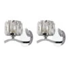 Dunelm Kleio Glass Chrome Wall Light Twin Pack -Lighting Heaven 30762443