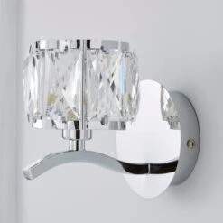 Dunelm Kleio Glass Chrome Wall Light Twin Pack -Lighting Heaven 30762443 alt02