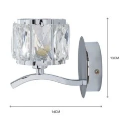 Dunelm Kleio Glass Chrome Wall Light Twin Pack -Lighting Heaven 30762443 alt05