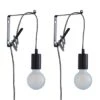 Dunelm Bradford Plug In Flex Set Twin Pack Matt Black -Lighting Heaven 30762451