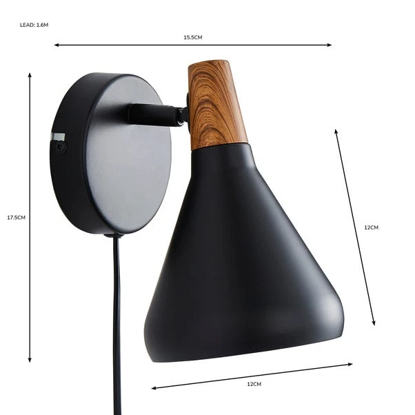 Elements Wolston Plug In Wall Light 8 Elements Wolston Plug In Wall Light - Image 6