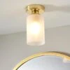Dunelm Fryer Bathroom 1 Light Flush Ceiling Gold -Lighting Heaven 30766172