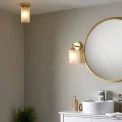 Dunelm Fryer Bathroom 1 Light Flush Ceiling Gold -Lighting Heaven 30766172 alt05