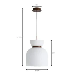 Dunelm Tien Walnut 1 Light Pendant Ceiling Fitting -Lighting Heaven 30766176 alt07