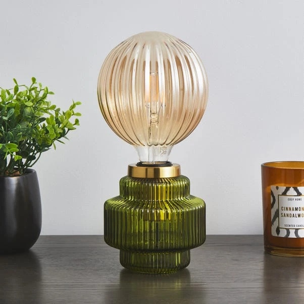 Dunelm Niamh Ribbed Glass Table Lamp Base 4 Dunelm Niamh Ribbed Glass Table Lamp Base - Image 2