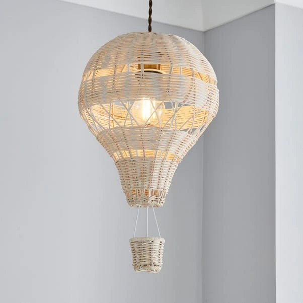Dunelm Hot Air Balloon Rattan Easy Fit Pendant 3 Dunelm Hot Air Balloon Rattan Easy Fit Pendant