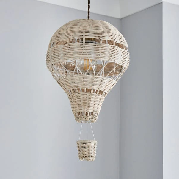 Dunelm Hot Air Balloon Rattan Easy Fit Pendant 4 Dunelm Hot Air Balloon Rattan Easy Fit Pendant - Image 2