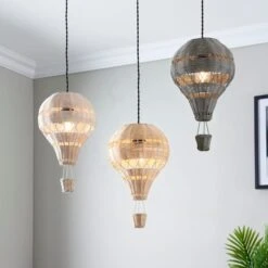 Dunelm Hot Air Balloon Rattan Easy Fit Pendant 11 Dunelm Hot Air Balloon Rattan Easy Fit Pendant -Lighting Heaven 30766260 alt04