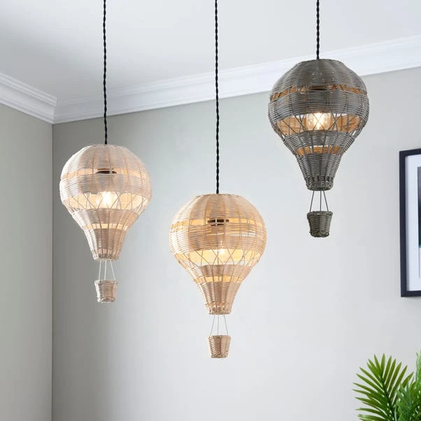Dunelm Hot Air Balloon Rattan Easy Fit Pendant 6 Dunelm Hot Air Balloon Rattan Easy Fit Pendant - Image 4