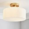 Dunelm Amelie Opal Gold Glass Flush Ceiling Fitting -Lighting Heaven 30768668
