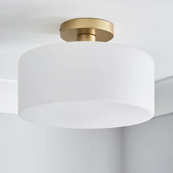 Dunelm Amelie Opal Gold Glass Flush Ceiling Fitting 4 Dunelm Amelie Opal Gold Glass Flush Ceiling Fitting - Image 2