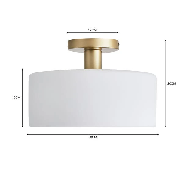 Dunelm Amelie Opal Gold Glass Flush Ceiling Fitting 8 Dunelm Amelie Opal Gold Glass Flush Ceiling Fitting - Image 6