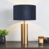 Dunelm Nesa Brushed Gold And Navy Touch Table Lamp -Lighting Heaven 30770048