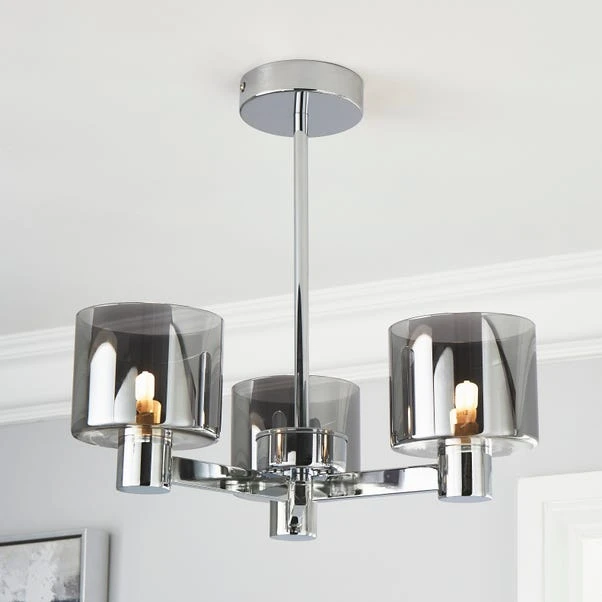 Dunelm Erin Ceiling 3 Light Smoked Ceiling Fitting 3 Dunelm Erin Ceiling 3 Light Smoked Ceiling Fitting