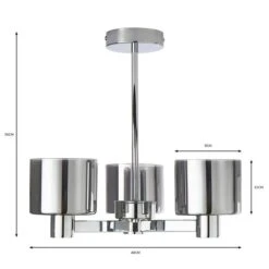 Dunelm Erin Ceiling 3 Light Smoked Ceiling Fitting 13 Dunelm Erin Ceiling 3 Light Smoked Ceiling Fitting -Lighting Heaven 30770082 alt07