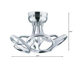 Dunelm Cortez 5 Light Integrated LED Swirl Semi-Flush Ceiling Fitting -Lighting Heaven 30781655 alt05