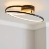 Dunelm Menton Integrated LED Swirl Black Semi-Flush Ceiling Fitting -Lighting Heaven 30781659