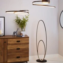 Dunelm Menton Integrated LED Swirl Black Semi-Flush Ceiling Fitting -Lighting Heaven 30781659 alt04