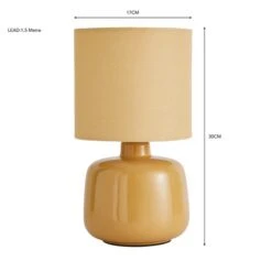 Dunelm Oslo Ochre Ceramic Table Lamp -Lighting Heaven 30783574 alt05