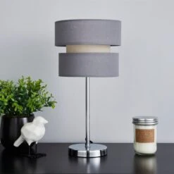 Dunelm Frea Grey Table Lamp 9 Dunelm Frea Grey Table Lamp -Lighting Heaven 30786016 alt01