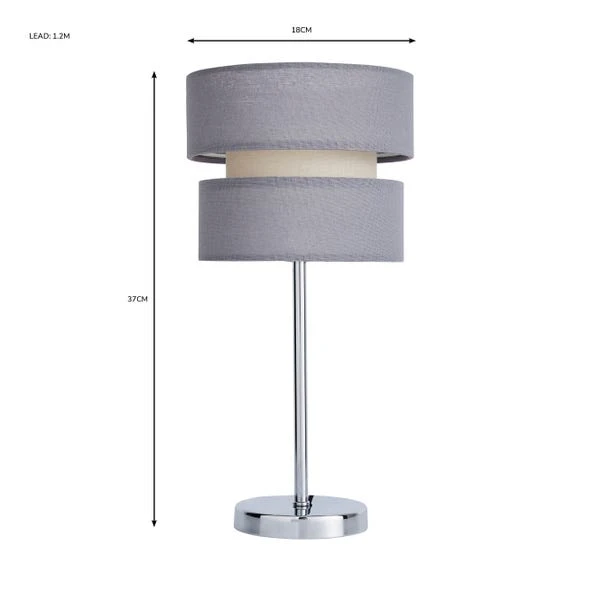 Dunelm Frea Grey Table Lamp 8 Dunelm Frea Grey Table Lamp - Image 6
