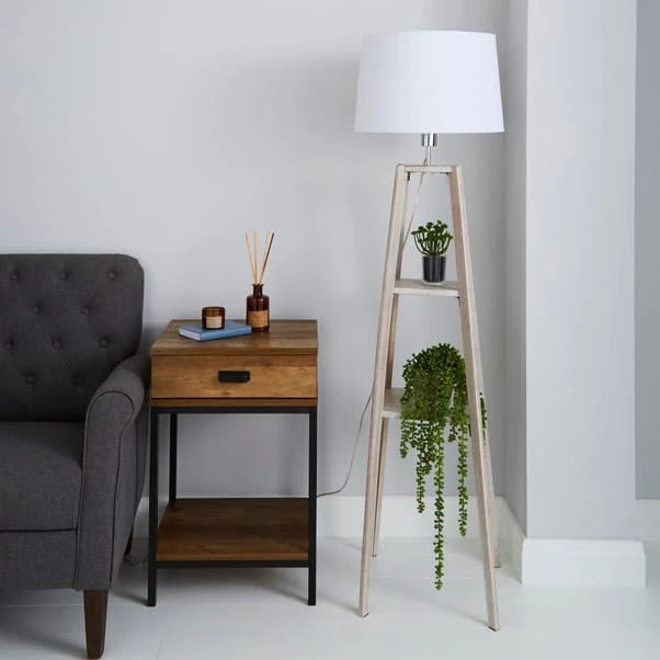 Dunelm Beaumont Plant Stand Natural Wood Floor Lamp 4 Dunelm Beaumont Plant Stand Natural Wood Floor Lamp - Image 2
