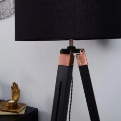 Dunelm Trio Tripod Black And Copper Floor Lamp -Lighting Heaven 30787667 alt03
