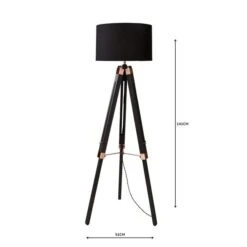 Dunelm Trio Tripod Black And Copper Floor Lamp -Lighting Heaven 30787667 alt04