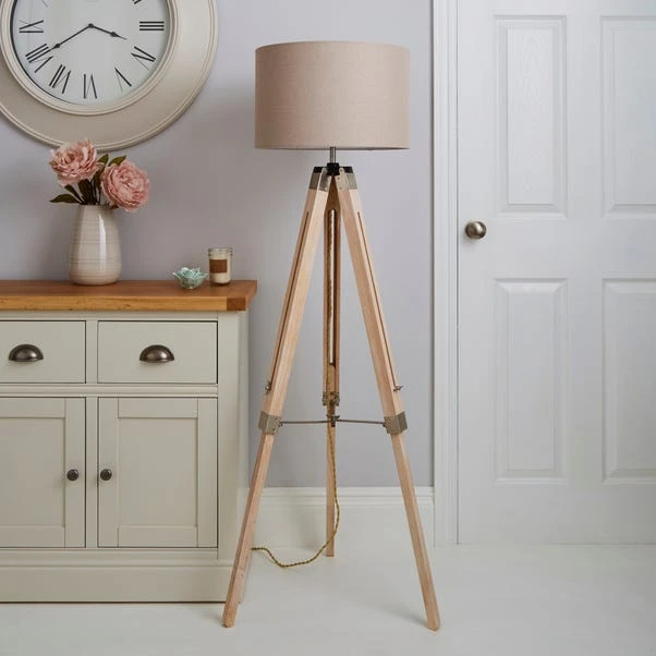 Dunelm Trio Tripod Light Wood Floor Lamp 4 Dunelm Trio Tripod Light Wood Floor Lamp - Image 2