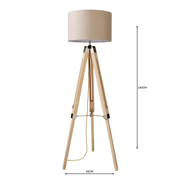 Dunelm Trio Tripod Light Wood Floor Lamp 7 Dunelm Trio Tripod Light Wood Floor Lamp - Image 5
