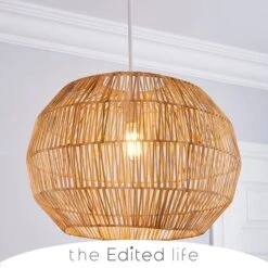 The Edited Life Wicker Woven Easy Fit Pendant Natural