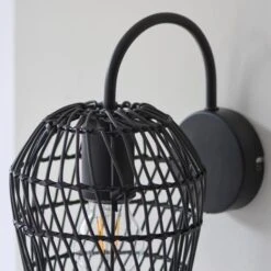 Dunelm Kirra Bathroom Faux Rattan Wall Light -Lighting Heaven 30789857 alt03