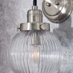 Dunelm Broden Ribbed Chrome Wall Light -Lighting Heaven 30789885 alt02