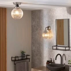 Dunelm Broden Ribbed Chrome Wall Light -Lighting Heaven 30789885 alt04