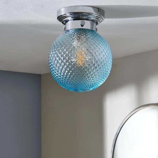 Dunelm Tropic Bathoom Faceted Sphere 1 Light Flush Ceiling Fitting 4 Dunelm Tropic Bathoom Faceted Sphere 1 Light Flush Ceiling Fitting - Image 2