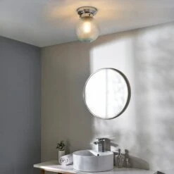 Dunelm Tropic Bathoom Faceted Sphere 1 Light Flush Ceiling Fitting 12 Dunelm Tropic Bathoom Faceted Sphere 1 Light Flush Ceiling Fitting -Lighting Heaven 30789913 alt04