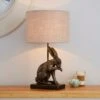 Dunelm Hare Licking Paw Table Lamp Ant Brs -Lighting Heaven 30792140