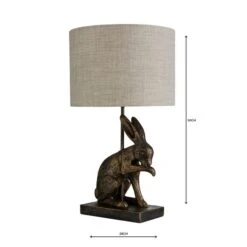 Dunelm Hare Licking Paw Table Lamp Ant Brs 10 Dunelm Hare Licking Paw Table Lamp Ant Brs -Lighting Heaven 30792140 alt04