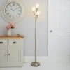 Dunelm Marble Glass Satin Nickel Floor Lamp -Lighting Heaven 30792348