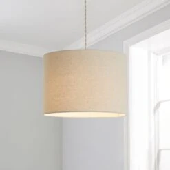 Dunelm Luna 28cm Drum Shade Natural