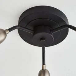 Dunelm Marsden 3 Light Semi Flush Ceiling Fitting, Black And Nickel -Lighting Heaven 30798587 alt03